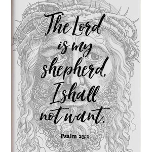 The lord is my shepherd with The lord image in background digital printable download image