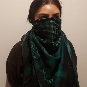 Keffiyeh Palestine Scarf - Free Palestine, Traditional Cotton Shemagh with Tassels, Arafat Hatta Arab Style Headscarf for Men and Women