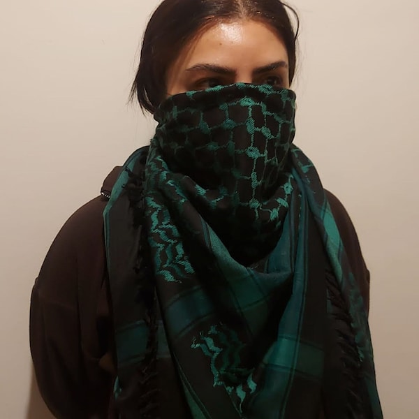 Keffiyeh Palestina sjaal - vrij Palestina, traditionele katoenen Shemagh met kwastjes, Arafat Hatta Arabische stijl hoofddoek voor mannen en vrouwen