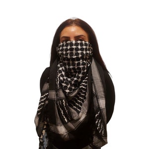 Keffiyeh Palestine Scarf Style, Cotton Arafat Hatta Arab Style Headscarf for Men and Women, Traditional Shemagh with Tassels Limited Edition image 1