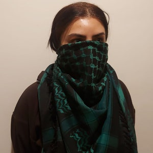 Keffiyeh Palestine Scarf, Cotton Arafat Hatta Arab Style Headscarf for Men and Women, Free Palestine, Traditional Shemagh with Tassels image 6