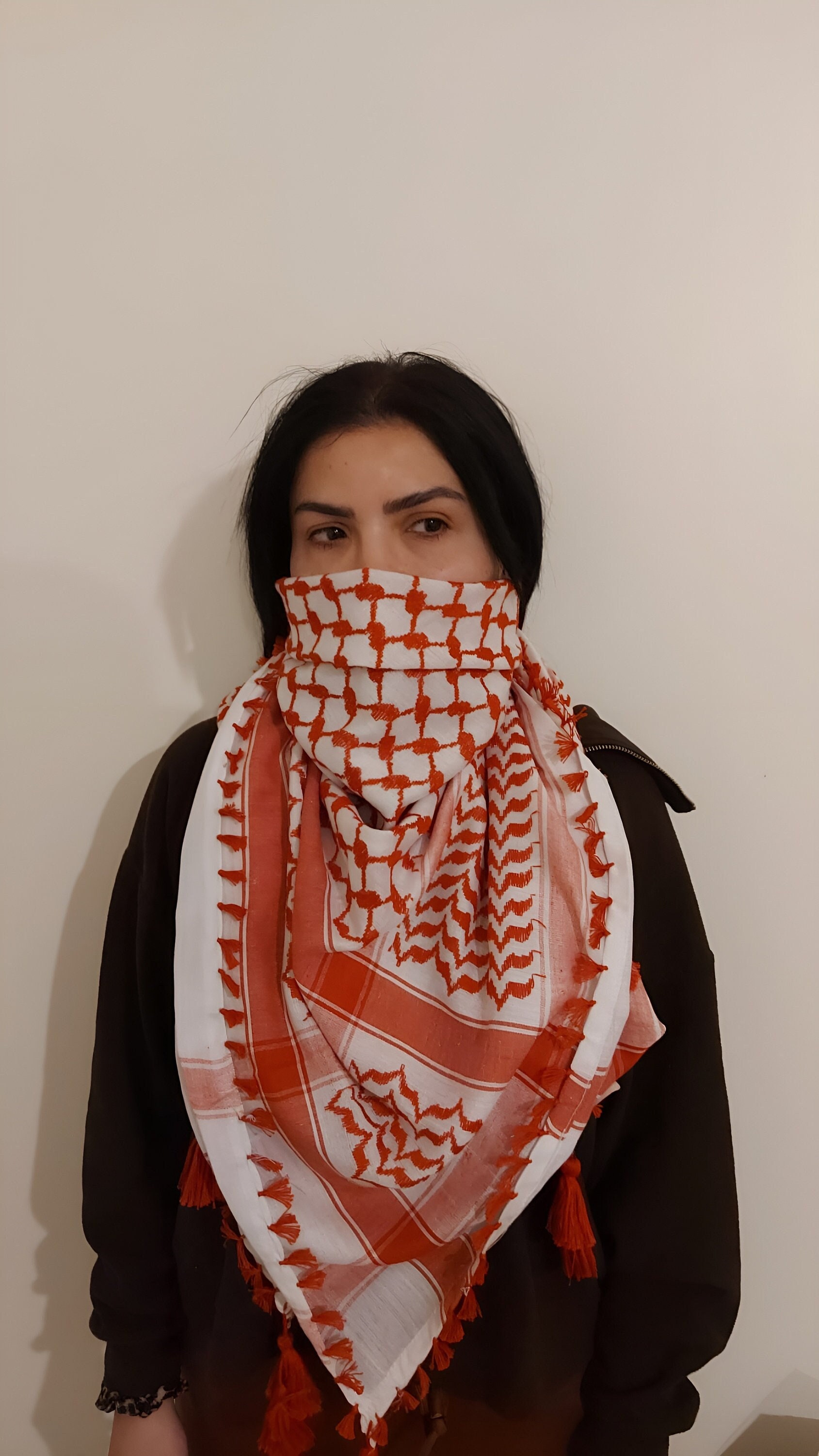 Eyicmarn Women Mens Plaid Tassel Arab Shemagh KeffIyeh Scarf Wrap