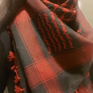 Keffiyeh Palestine Scarf Style, Cotton Arafat Hatta Arab Style Headscarf for Men and Women, Traditional Shemagh with Tassels Limited Edition image 7