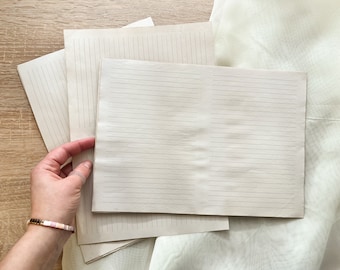 25 Vintage Blank Lined Papers, Junk Journal, Scrapbooking and Collage, 8.5 x 11, Neutral, Hand Dyed Sheets, Vintage Antique Stationery set