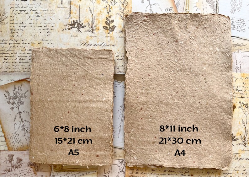 This naturally recycled deckle edged paper size A5 . Antique stationary for scrapbooking and creativity.
Eco friendly paper weight 150 g/m.
