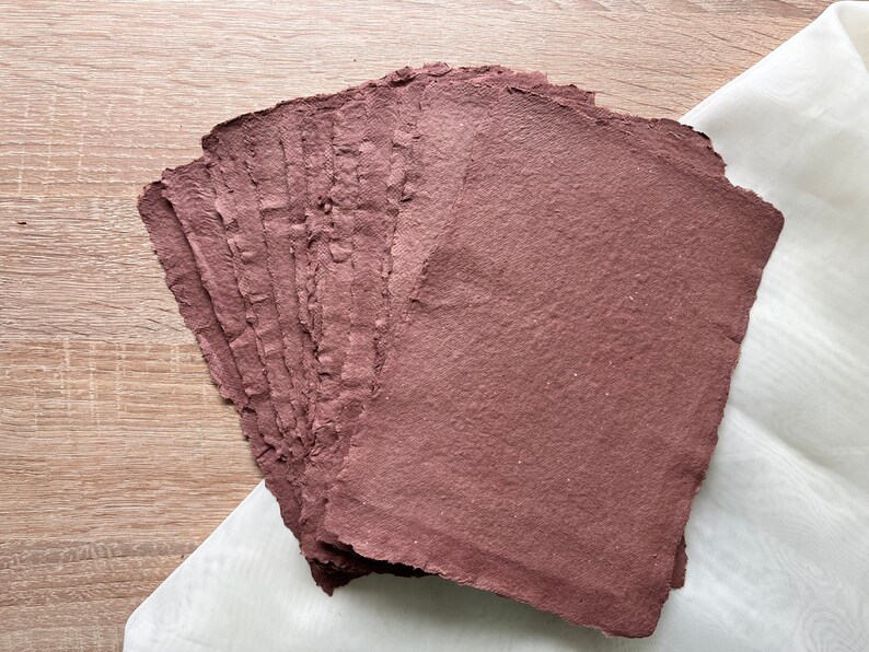 Brown Paper, Recycled Eco Friendly Paper, A5 Size Deckled Edge Paper