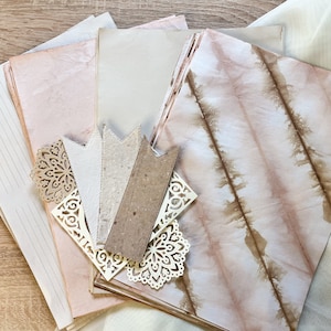 Lot de 50 feuilles roses, lot de 50 feuilles, papier ancien pour la tenue d'un journal, papier rose style minable, carnet de bords de maison français
