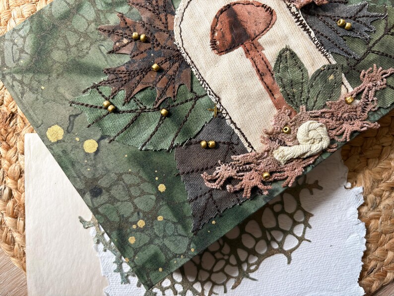Handmade Botanical Sketchbook: Refillable Travel Journal, Blank Art Diary, 200gsm Paper image 9