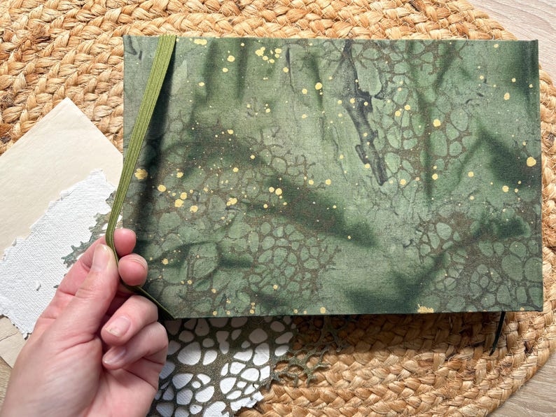 Handmade Botanical Sketchbook: Refillable Travel Journal, Blank Art Diary, 200gsm Paper image 6