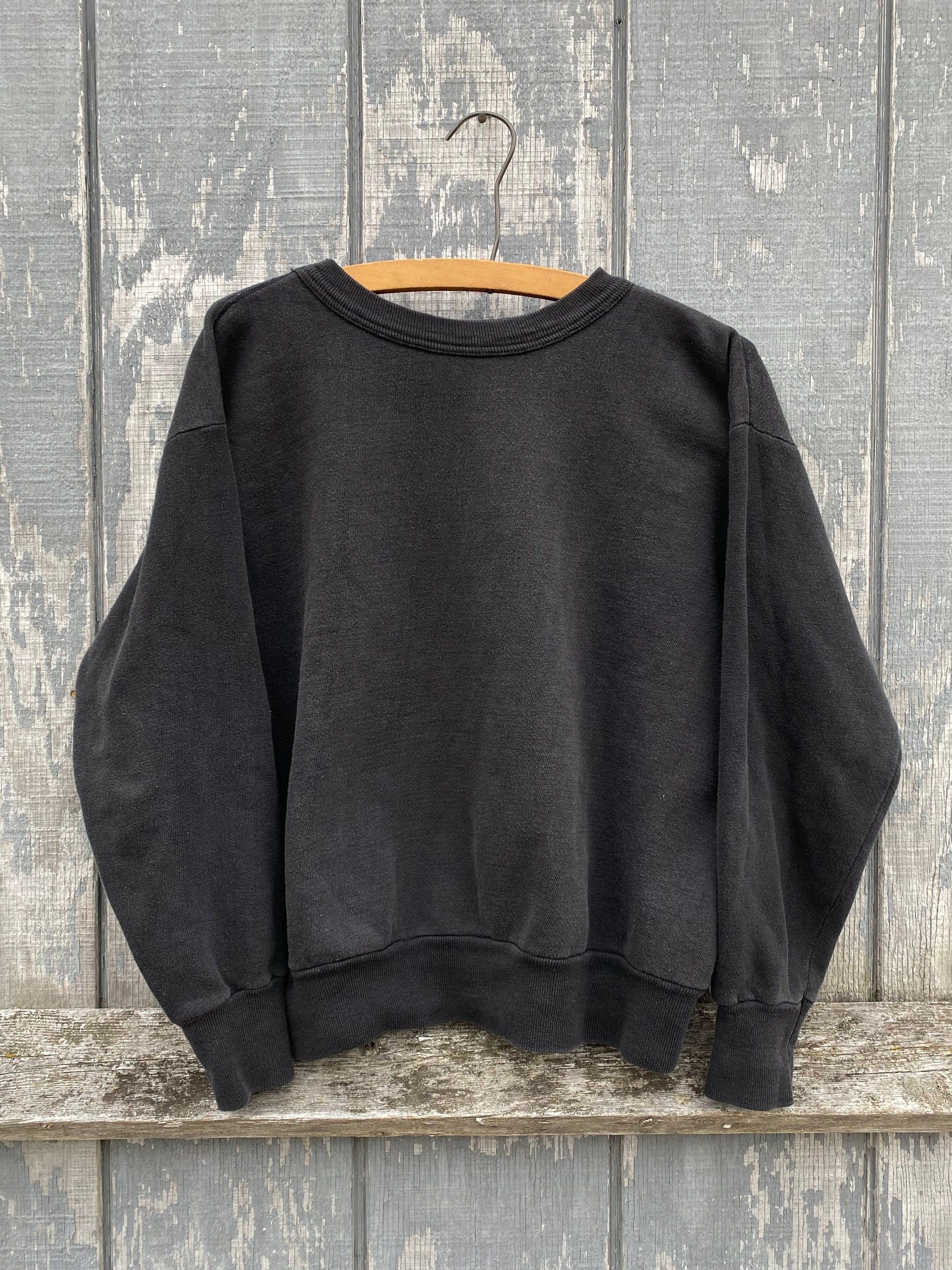  2024年おすすめのアイテム満載 Vintage Canada Etsy - Sweatshirt Black Blank 60s 50s トレーナー+スウェット