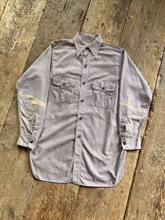 Vintage 1940s Great Northern HBT Work Shirt Repair