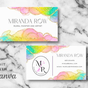 Editable Double Sided Business Card Template, DIY Printable Business Card, Downloadable Calling Card, Custom Canva Business Branding Card
