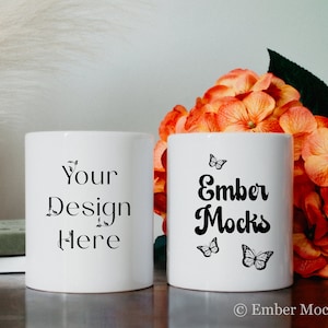 Two 11oz Coffee Mugs Mockup, Mug Mockups, Double Mug Mockup, White Mug Mockup, Coffee Mug Mockups, 2 Coffee Mugs Mockup, 2 Blank Mugs Mockup
