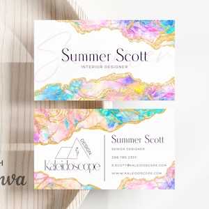 Editable Double Sided Business Card Template, DIY Printable Business Card, Downloadable Calling Card, Custom Canva Business Branding Card