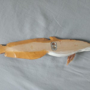 Burbot, Lota lota, Freshwater cod, 11-15 inch 3D wall wooden fish, carved and painted on one side, wood carving, fish carving image 5