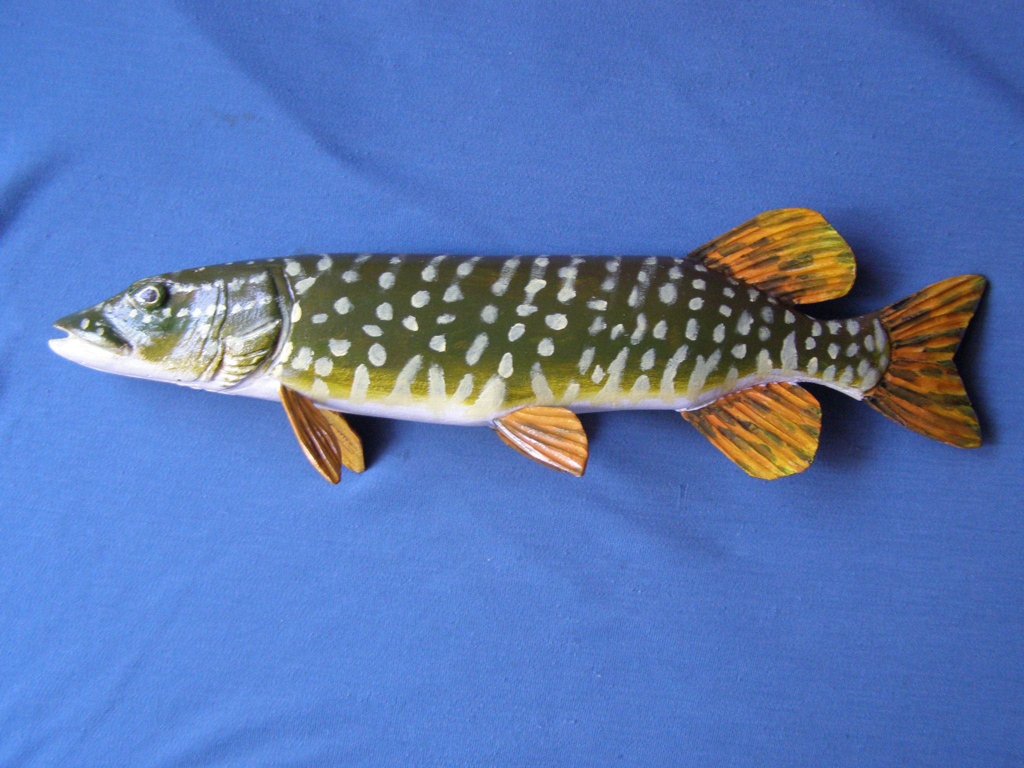 値段が激安 11-15 Pike, Lucius, Esox Pike, Northern Inches Wall 3D 工芸品