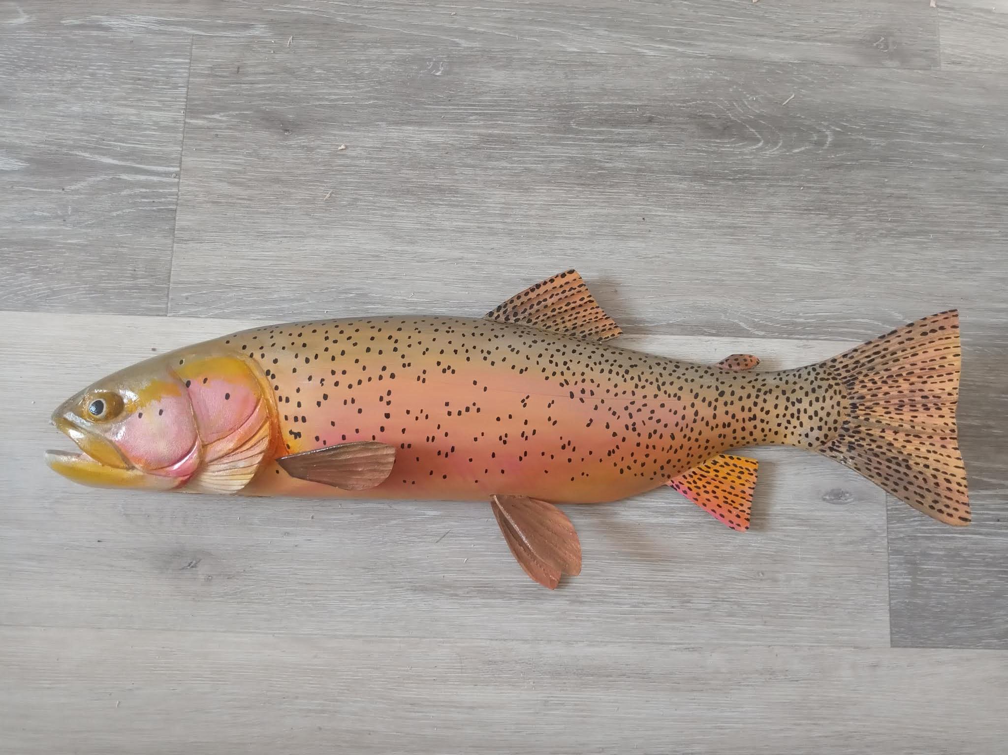 マス 鱒 ウッドカービング フィッシュデコイ 【公式通販】