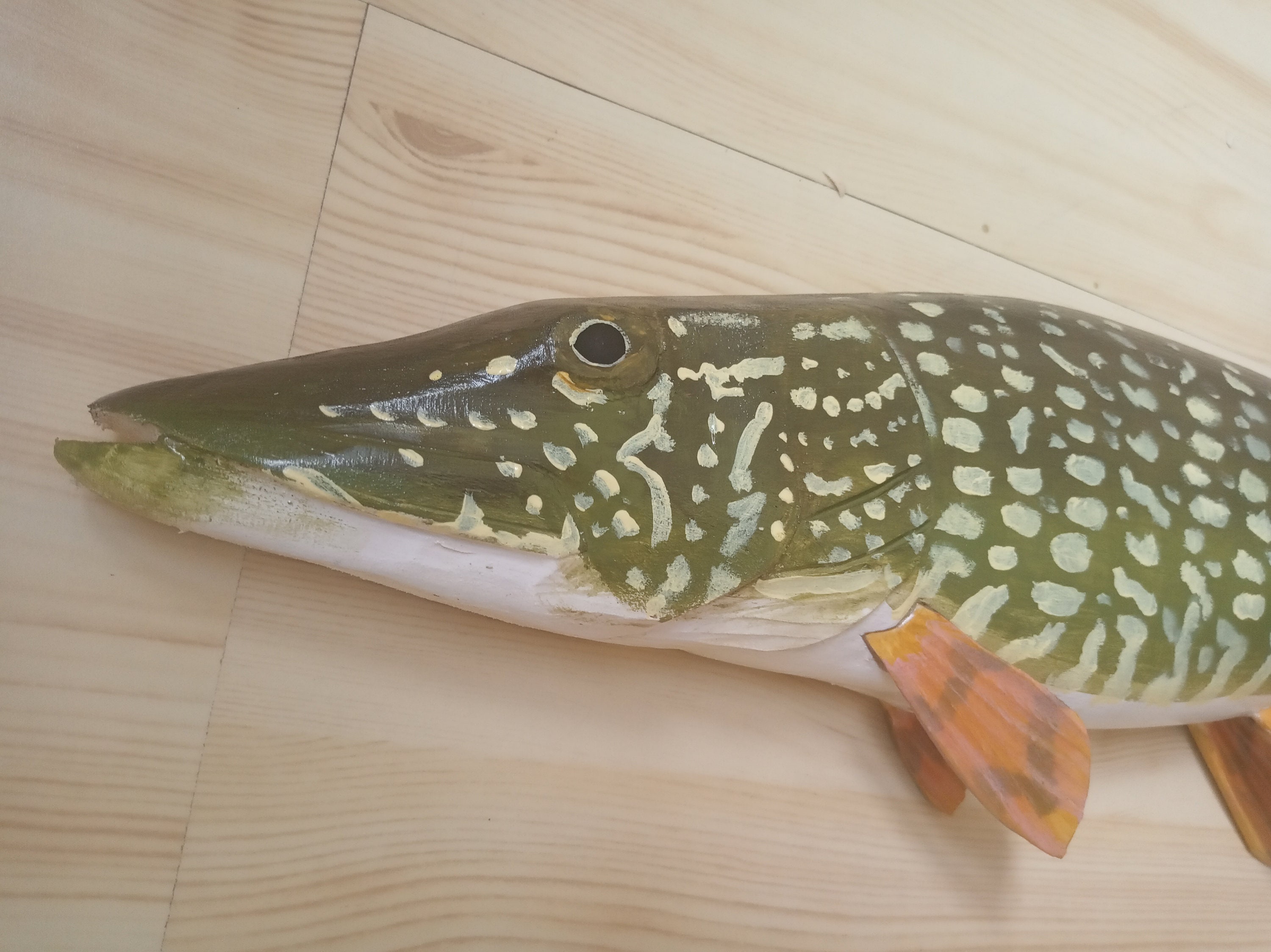 Northern Pike, Esox Lucius, Pike, 21-25 Inches 3D Wall Wooden Fish