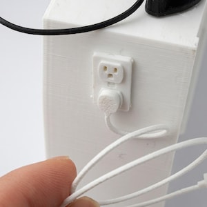 1:12 Scale Miniature Light Switch or Outlet, Modern Dollhouse Hardware - Banana Six Snap-Plug Design  (Physical Product)