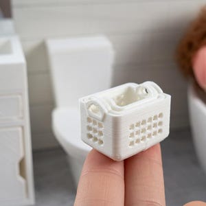 1:12 Miniature 3 in 1 Laundry Basket Set, Tiny Nesting Clothes Hamper Bins,, Bathroom Laundry Organizer (Physical Product)
