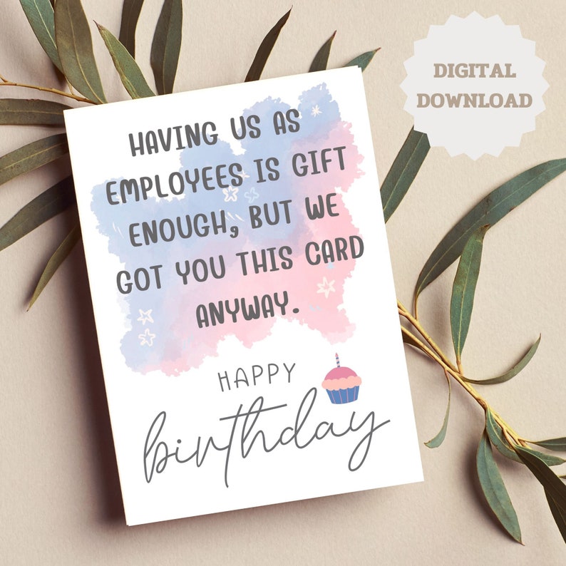 Funny Happy Birthday Boss Card, Funny Birthday Card, Birthday Printable ...