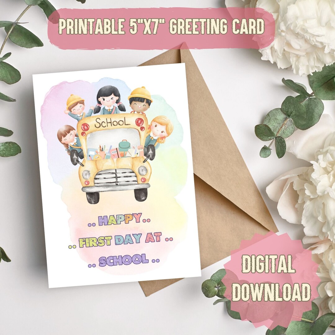 Back to School Card Printable Digital Back to School Card - Etsy