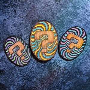 Tipper-inspirerad trippykonstmagnet, lasergraverad portal