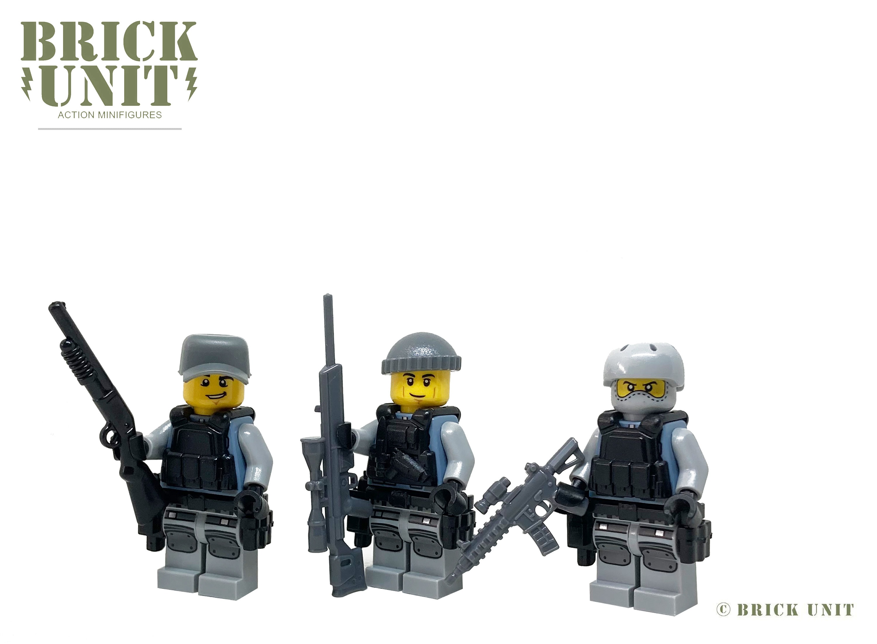 Modern Brick Warfare FBI Swat Team Police Squad Custom Minifigure, lego swat  
