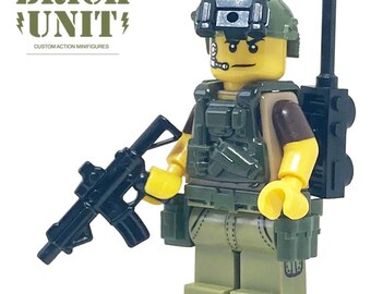 Battle Brick DEA Special Response Team SRT Officer Minifigure - Custom Tactical LEGO Style Figure