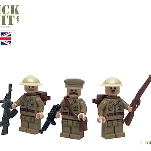 WW2 British Infantry Team Custom Minifigure Set