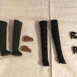 hand painted doll boots & shoes / fits doll types like, 11 to 12 inch, 30 cm and 1/6 scale dolls