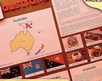Australien Einheitsstudie Ozeanien Einheitsstudie Alles über Australien der Kontinent Australien Geographie Einheit Australische Tiere Montessori Geographie