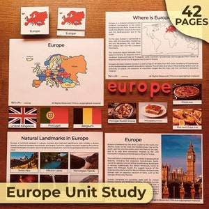 Europa Einheit Studie Länder Europas Kontinent Studie 7 Kontinente Geographie Einheit Alles über Europa Tiere Europa Flaggen Montessori Einheit