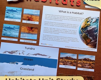 Tierlebensräume Einheit Studie Tiere und Lebensräume Biome der Welt Montessori Einheit Studie Lebensräume Homeschooling Einheit Weltlebensräume Einheit