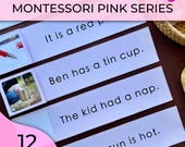 Montessori Pink Series Montessori Reading Practice Montessori Reading Activity Montessori Reading Printable CVC Sentence Reading Activities