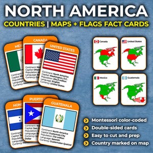 Kontinent Nordamerika | Amerika Geographie Faktenkarten | Flaggen und Länder