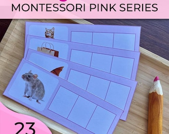 Montessori Pink Series Writing Pink Series CVC Words Cards Montessori CVC Cards Short A Short E Short I Short O Short U Writing Practice