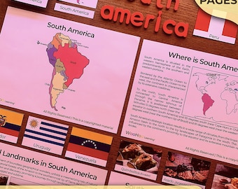 Südamerika-Kontinent-Einheitsstudie Südamerika-Länderflaggen Südamerika-Einheit Südamerika-Tiere Alles über Südamerika-Geographie