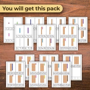 Montessori Beads Clip Cards Montessori Colored Beads Printable ...