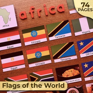 Flags of the World 198 Countries Flags Country Flags World Flags Printable Flags from Around the World Country Names and Flags 3-part cards