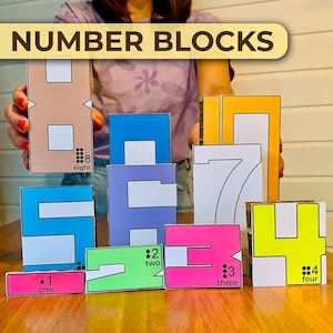 Numbers 1-10 Counting Practice Number blocks Montessori Numbers Montessori Math Homeschooling Numbers Printable Preschool Prek Toddlers Math