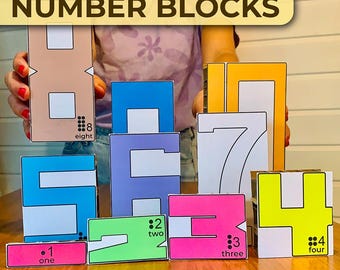 Numbers 1-10 Counting Practice Number blocks Montessori Numbers Montessori Math Homeschooling Numbers Printable Preschool Prek Toddlers Math