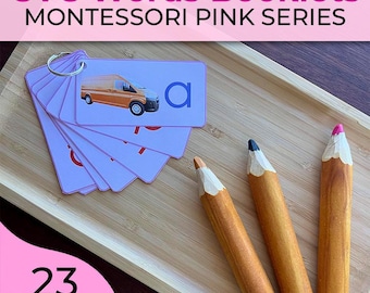 Montessori Pink Series Wort-Broschüren Pink Series CVC Words Booklets Montessori CVC Words Cards Short A Short E Short I Short O Short U