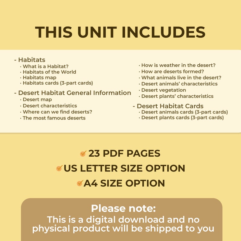 Desert Unit Study Desert Mini Unit Desert Biome Unit Montessori Unit ...