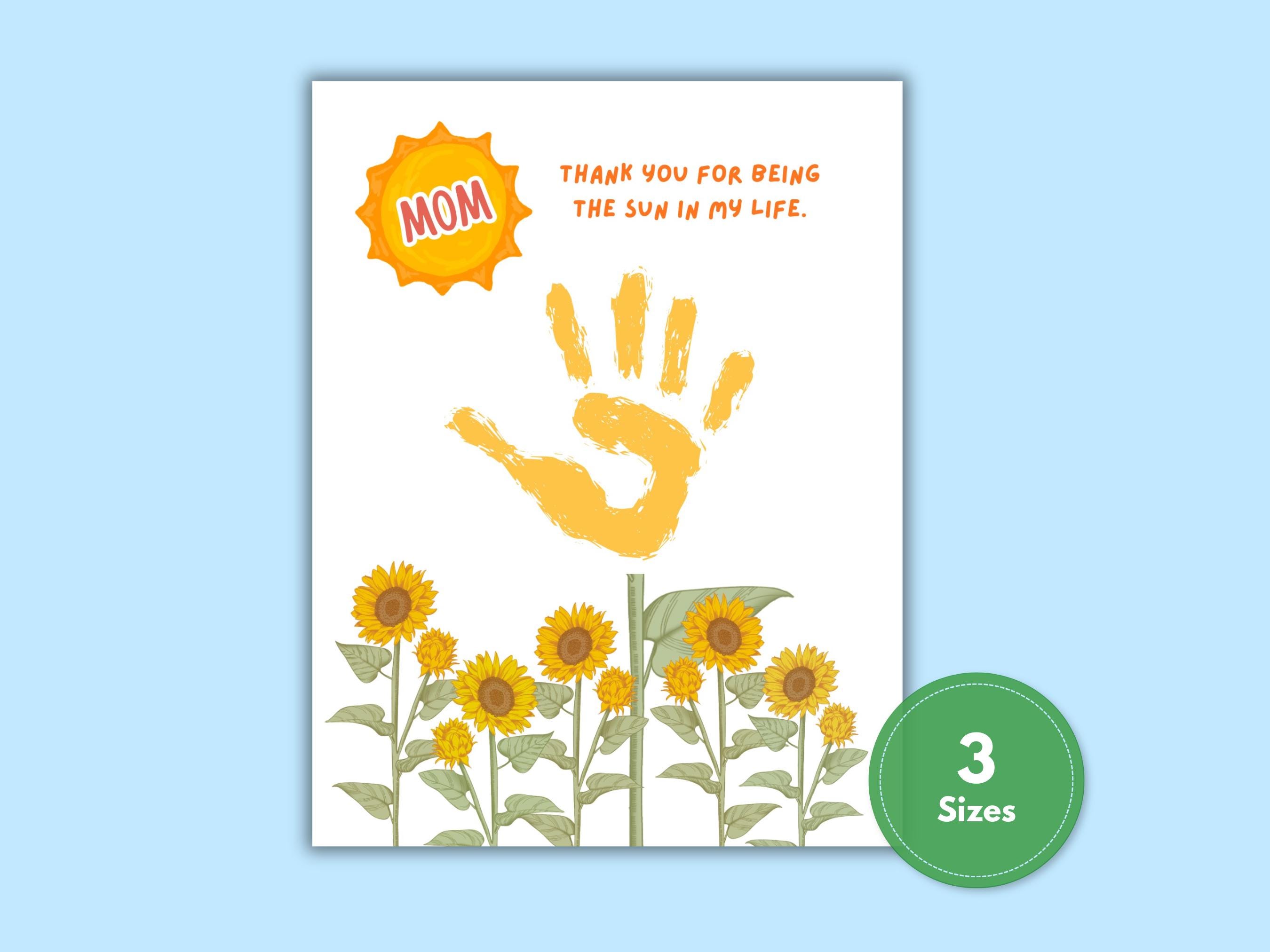 41 Creative Sunflower Crafts for Kids 16 Mother's Day Handprint Art Sunflower Kids Handprint Craft Printable…