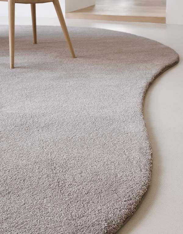 Kidney Bean Shape Tufted Plain Rug Multi-level Pile - Etsy