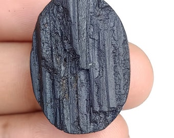 Black Tourmaline Druzy Cabochon/Natural Healing Gemstone/Black Tourmaline Druzy/Loose Gemstone/For Making Jewelry/29x22x10mm/58.85cts/A518