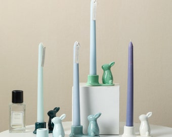 Cute Rabbit Ceramic Candle Holder,Candlesticks,Handmade Gift,Christmas Decor,Events,Housewarming Gifts