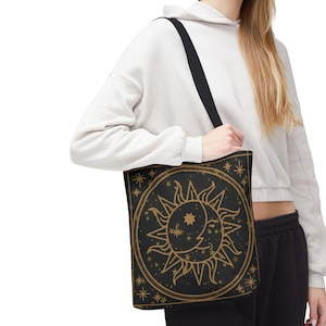 Celestial Tote Bag: Sun, Moon & Stars - Space Lover Gift