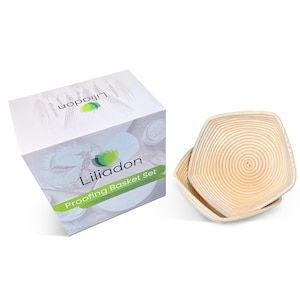 Liliadon Star Banneton Bread Proofing Basket Set of 2 – 9" Rattan for Sourdough Baking – Unique Gift for Bakers & Bread Lovers